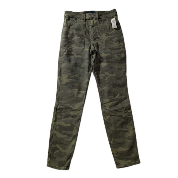 GAP Denim - GAP Denim High Rise Camo Legging Jeans Sz 6/28R Super Stretch Skinny‎ Army Green